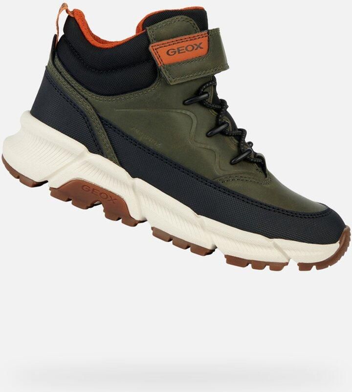 Geox Flexyper Plus sneakers groen Jongens Imitatieleer Meerkleurig 28