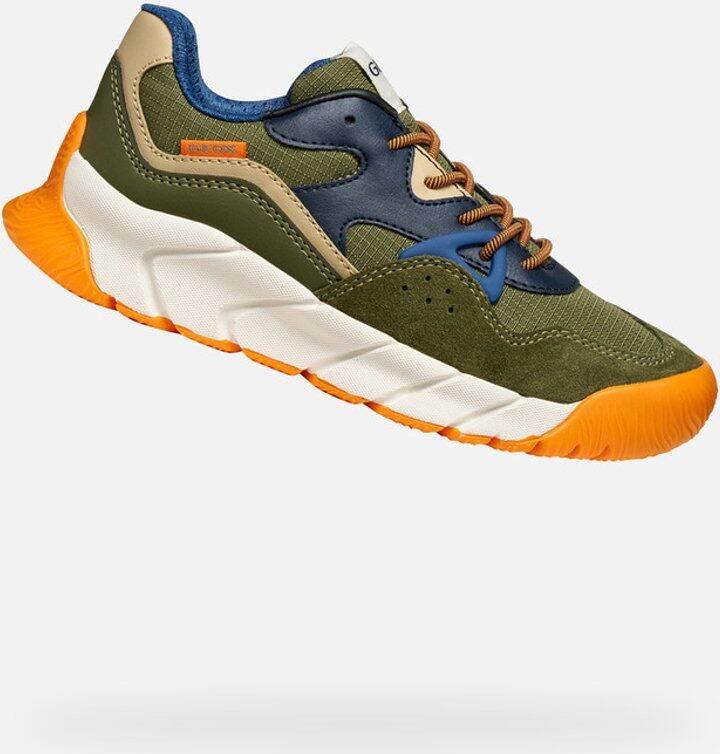 GEOX FLEXYPER PRO JONGENS Sneakers MILITAIR GROEN ORANJE