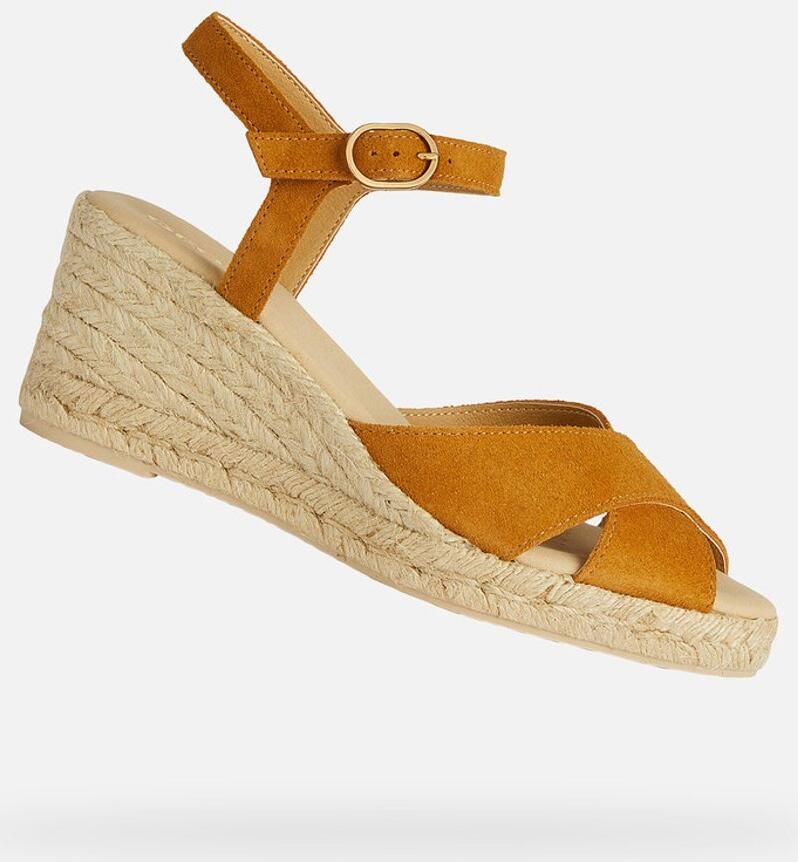 GEOX GELSA LOW DAMES Sandalen DONKERGEEL