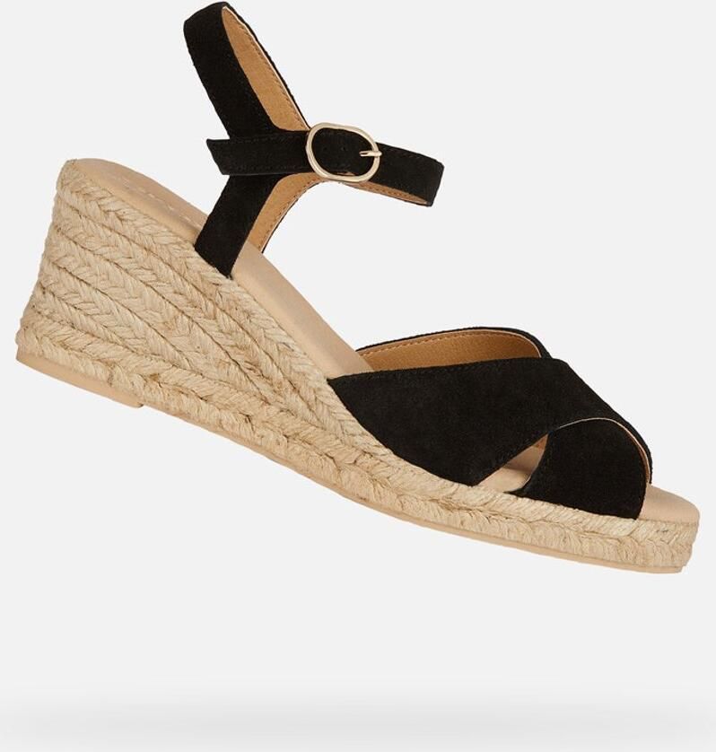 GEOX GELSA LOW DAMES Sandalen ZWART