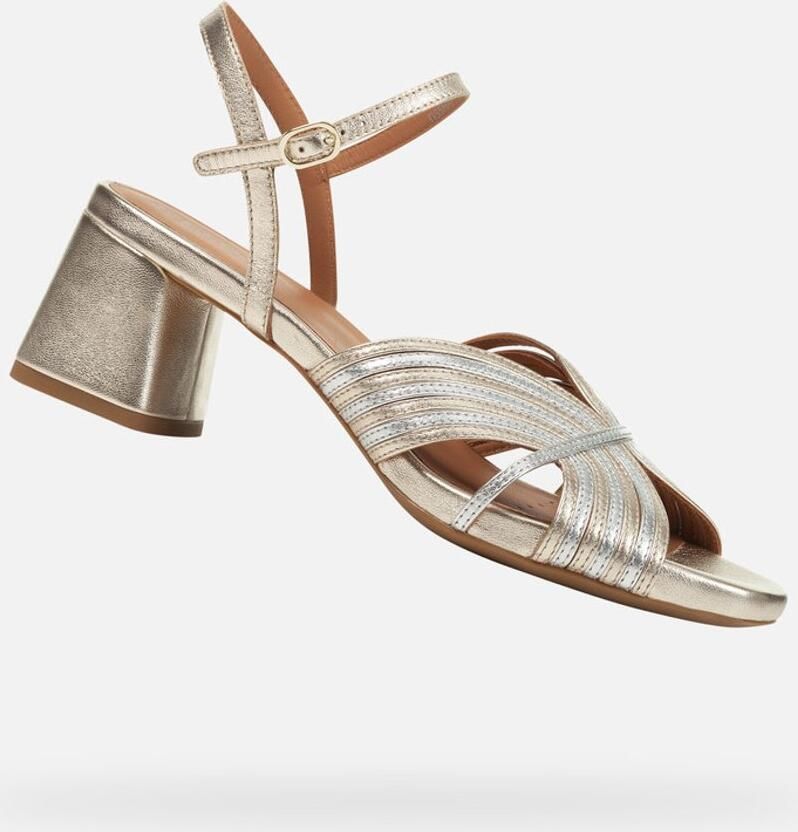 GEOX GENZIANA MID DAMES Sandalen GOUD ZILVER
