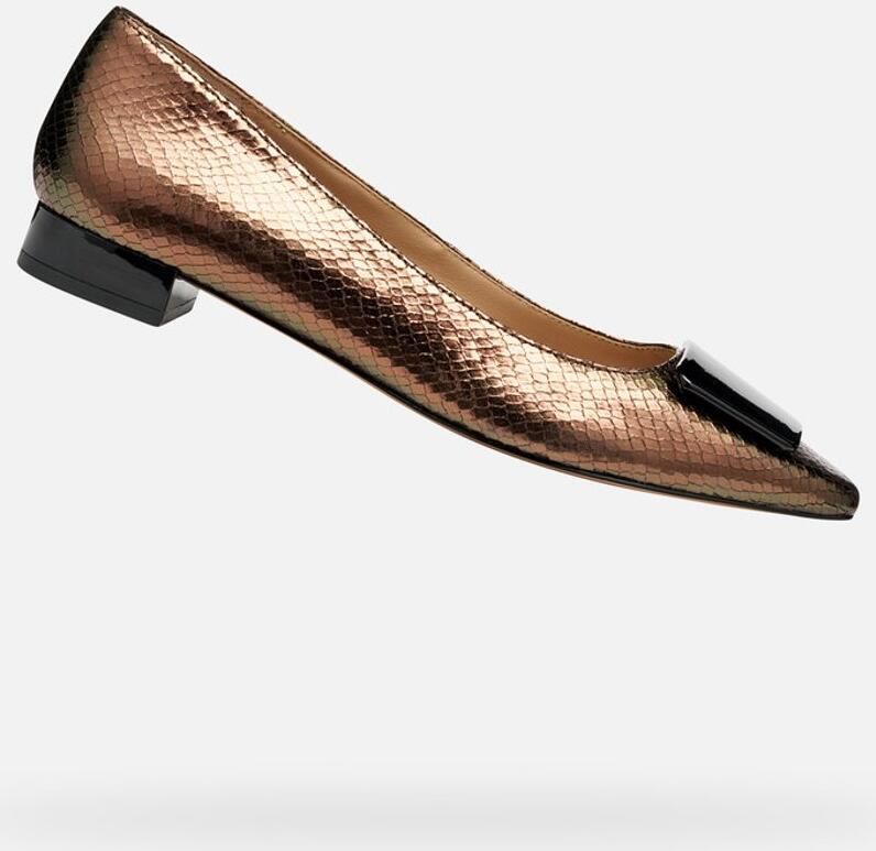 GEOX GISELDA15 DAMES Ballerina's DONKERBRUIN ZWART