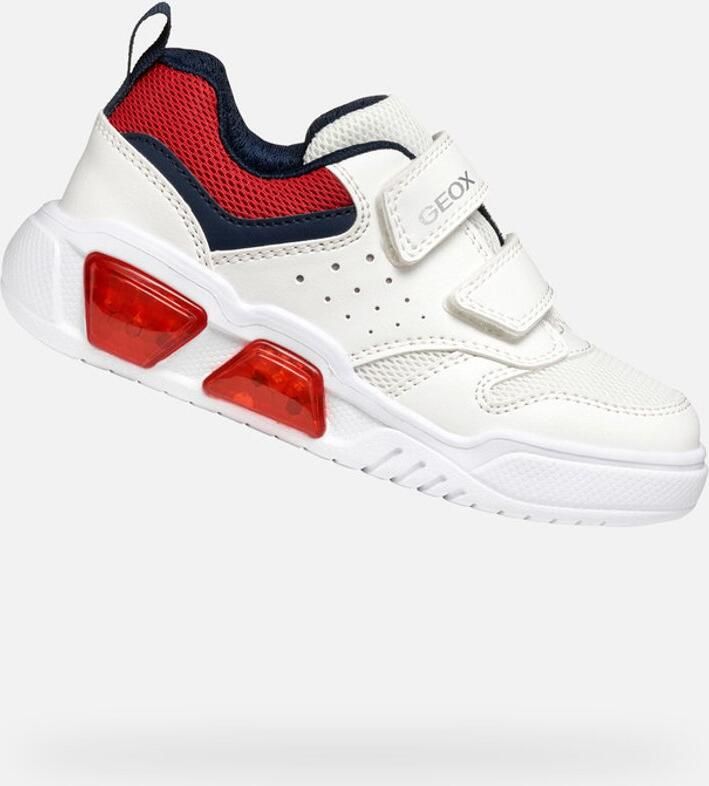 GEOX ILLUMINUS TIENERS Sneakers WIT ROOD