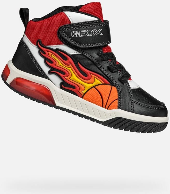 GEOX INEK JONGENS Sneakers ZWART ROOD