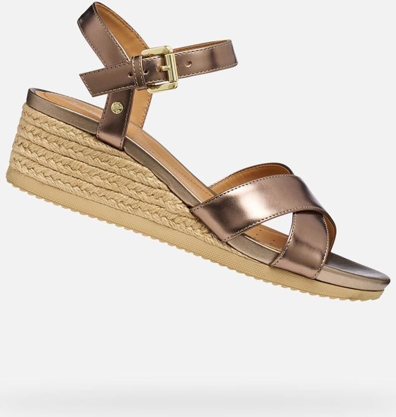 GEOX ISCHIA CORDA DAMES Sandalen DONKERBEIGE