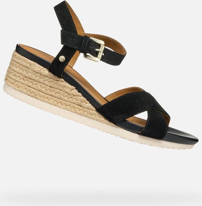 GEOX ISCHIA CORDA DAMES Sandalen ZWART