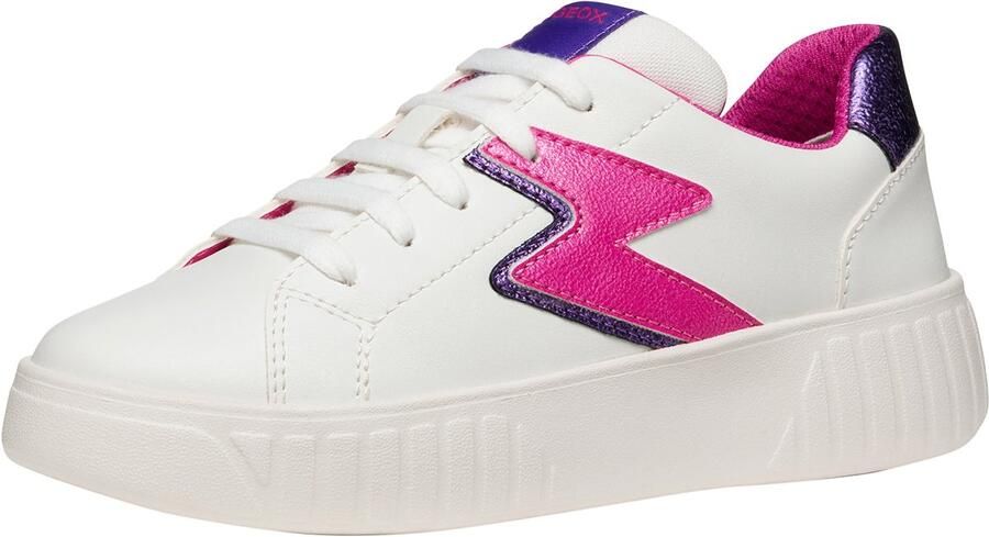 GEOX Junior Mikiroshi Synth.Lea Lage Sneakers met vetersluiting