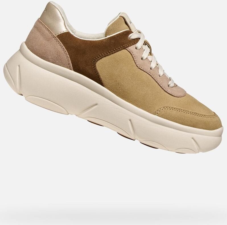 GEOX NEBULA 2.0 X DAMES Sneakers DONKERBEIGE LICHTGOUD