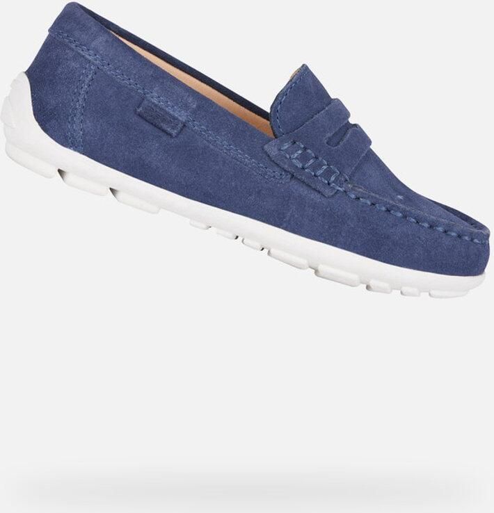 GEOX NEW FAST JONGENS Loafers MARINEBLAUW WIT