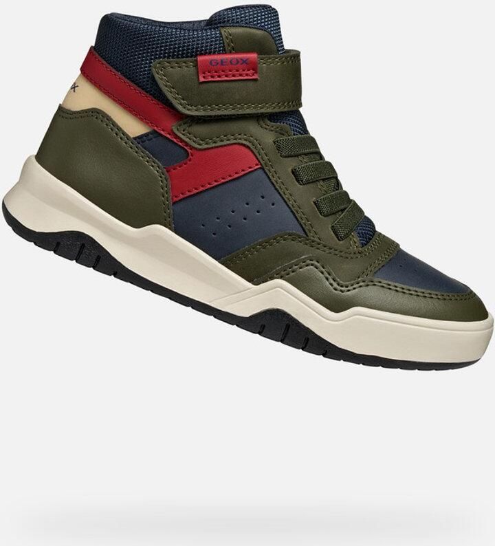 GEOX PERTH JONGENS Sneakers MILITAIR GROEN MARINEBLAUW