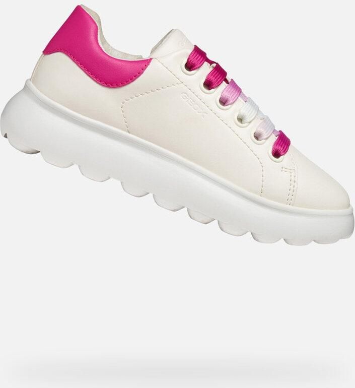 GEOX PUFFYPOP MEISJES Sneakers WIT DONKER FUCHSIA