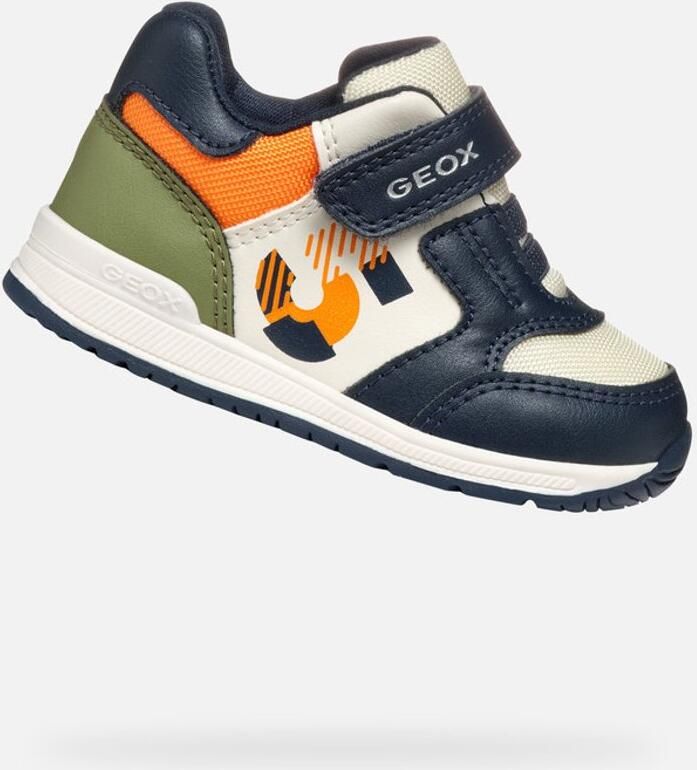 GEOX RISHON PEUTER Sneakers MARINEBLAUW LICHTORANJE