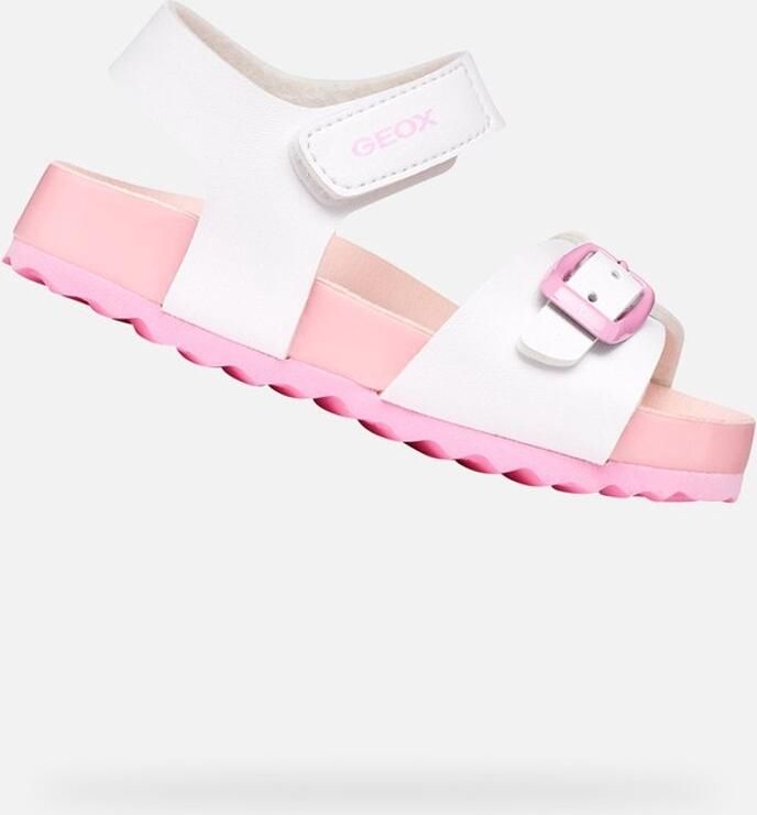 GEOX SANDAL CHALKI PEUTERMEISJES Sandalen WIT ROZE