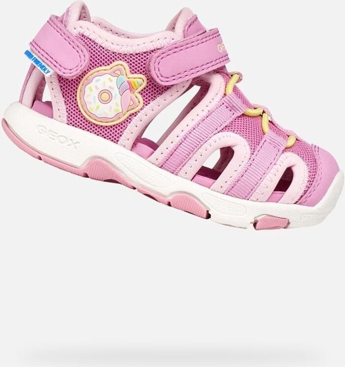 GEOX SANDAL MULTY PEUTERMEISJES Sandalen DONKERROZE LICHTGEEL