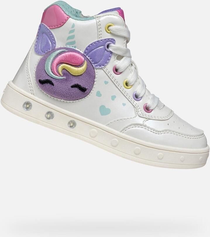 GEOX SKYLIN MEISJES Sneakers WIT MULTIKLEUR