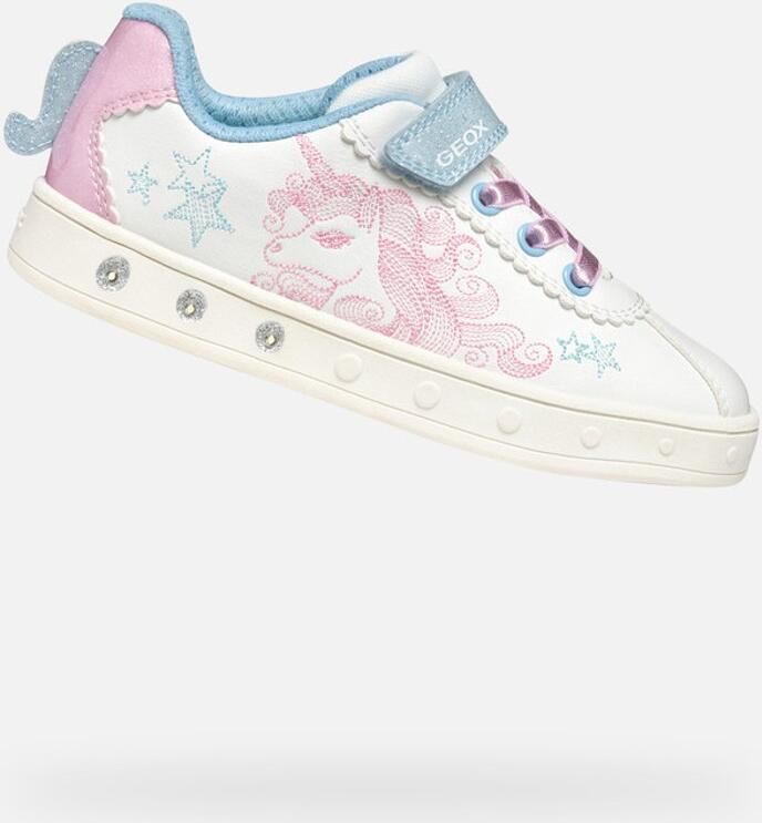 GEOX SKYLIN MEISJES Sneakers WIT ROZE