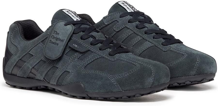 GEOX SNAKE heren leren sneaker U66NVA 022BC veterschoen grijs