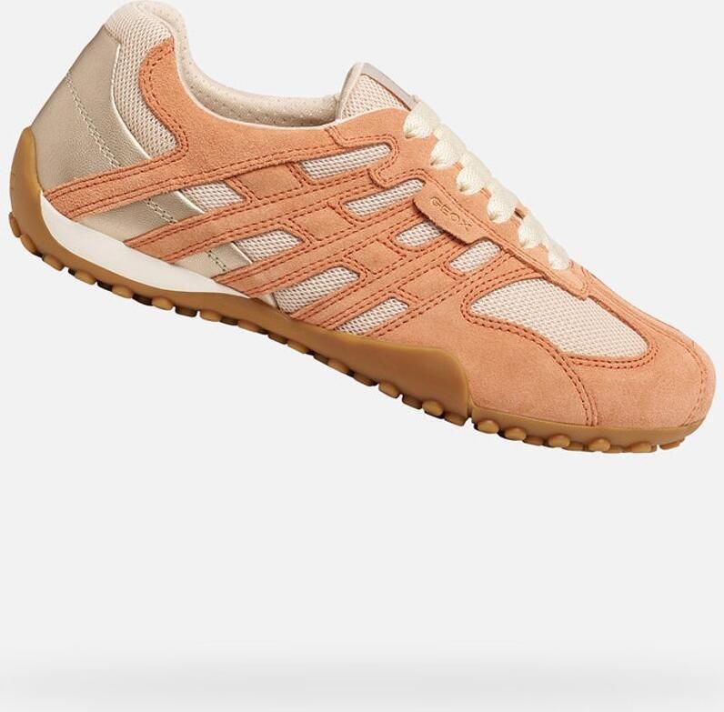 GEOX SNAKE ORIGINAL DAMES Sneakers MELKWIT ROZE BEIGE