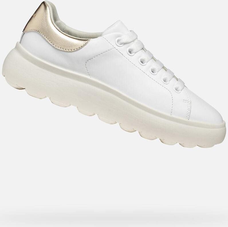 GEOX SPHERICA E DAMES Sneakers WIT LICHTGOUD