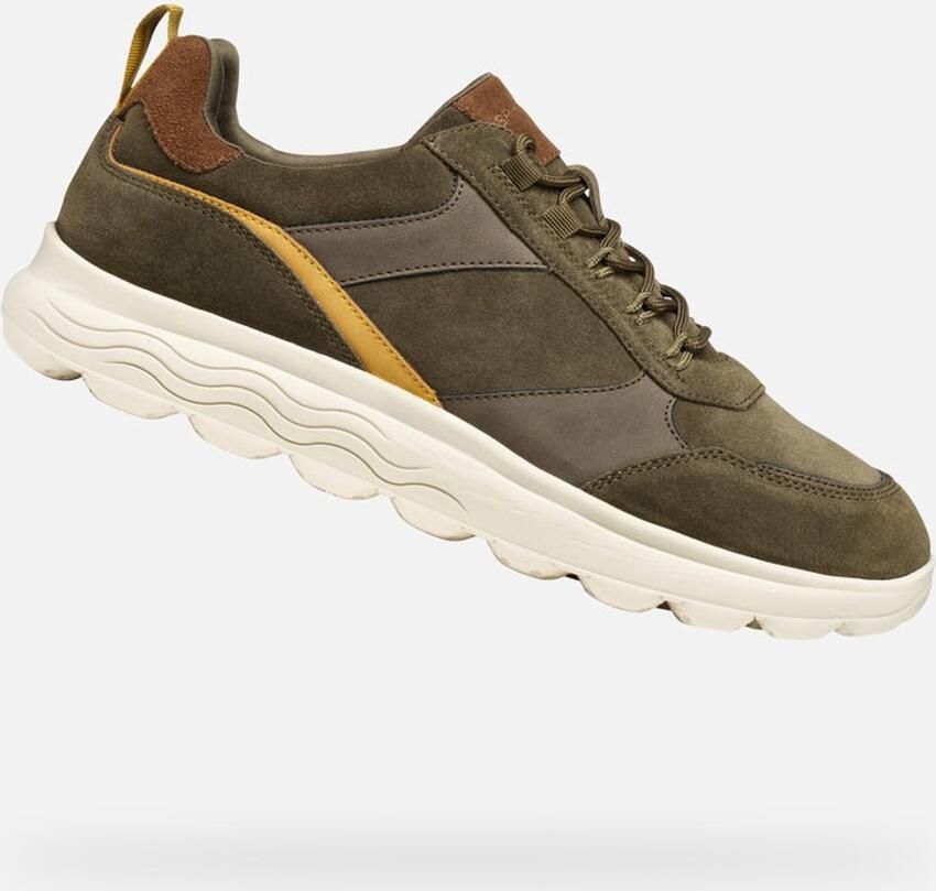 GEOX SPHERICA HEREN Sneakers MILITAIR GROEN COGNAC - Foto 2