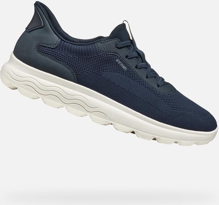 Geox Blauwe Casual Textiel Sneakers met 3cm Rubberen Zool