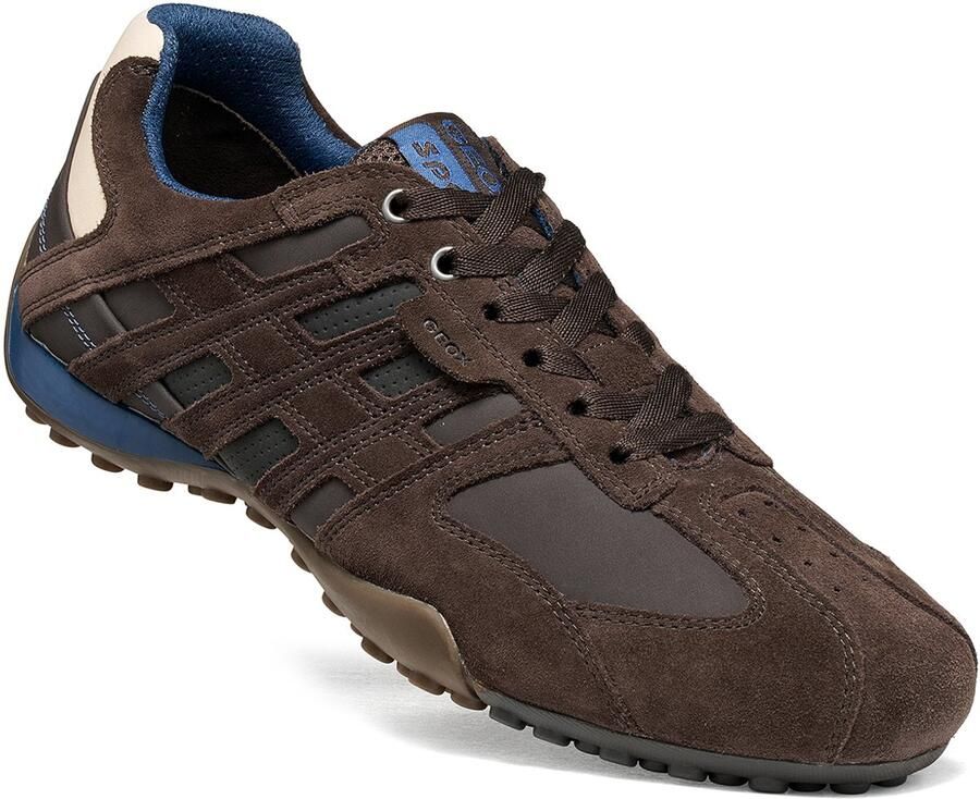 GEOX U Snake K herensneaker U4207K 022EK suède schoenen bruin