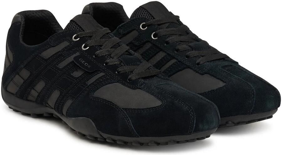 GEOX U Snake K herensneaker U4207K 022EK suède schoenen Zwart