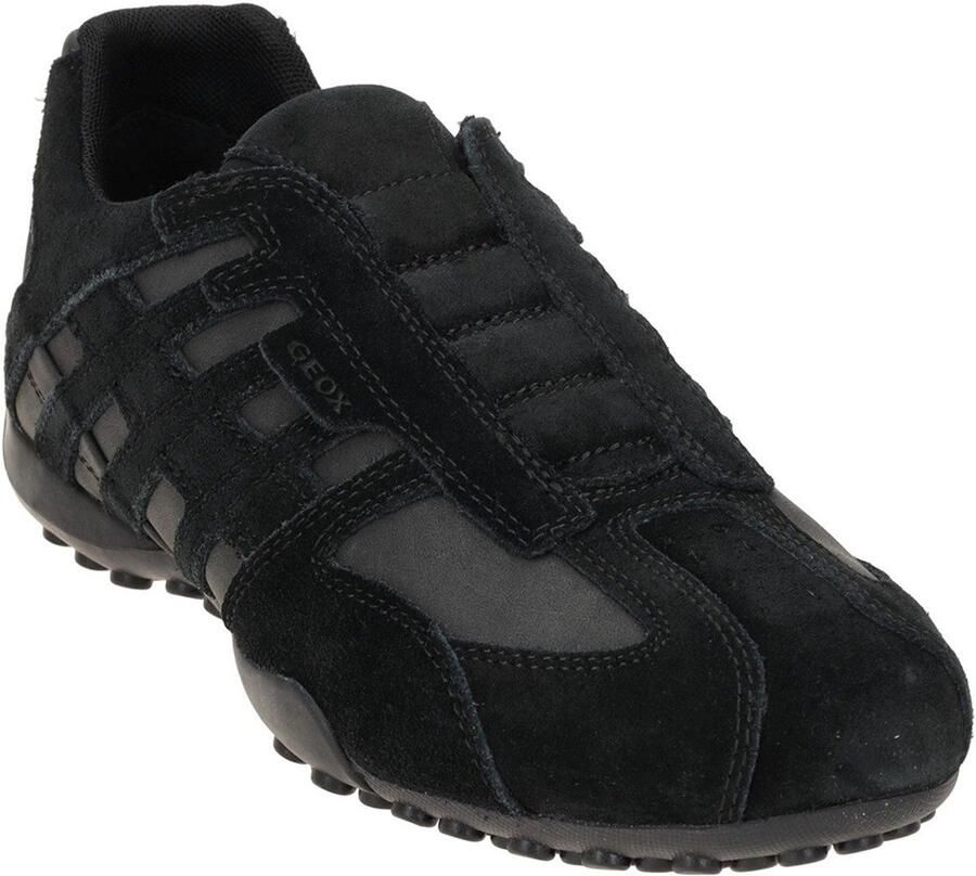 GEOX U Snake L herensneaker U4207L 022EK suède slip-on zwart