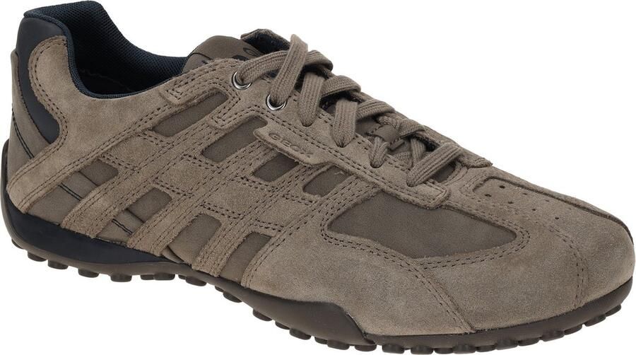 GEOX UOMO Snake A Leren herentrainers U4507A022EK grijs