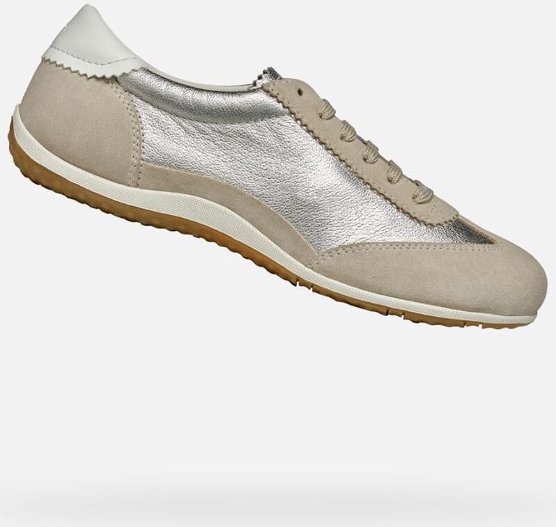 GEOX VEGA DAMES Sneakers LICHT TAUPE LICHT GOUD
