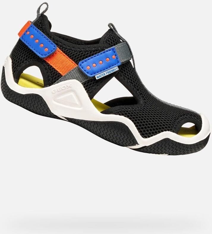GEOX WADER JONGENS Sandalen ZWART ORANJE