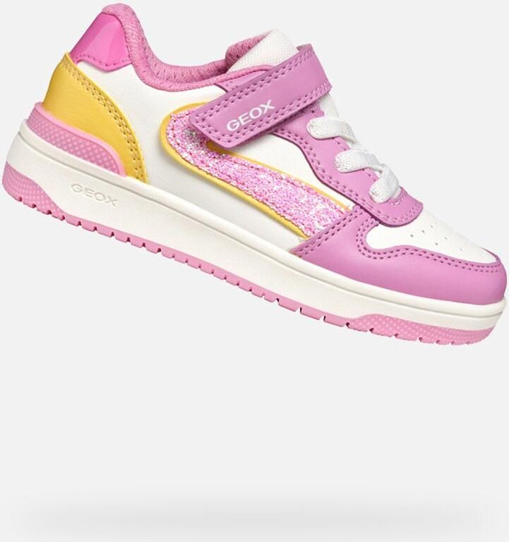 GEOX WASHIBA MEISJES Sneakers DONKERROZE GEEL