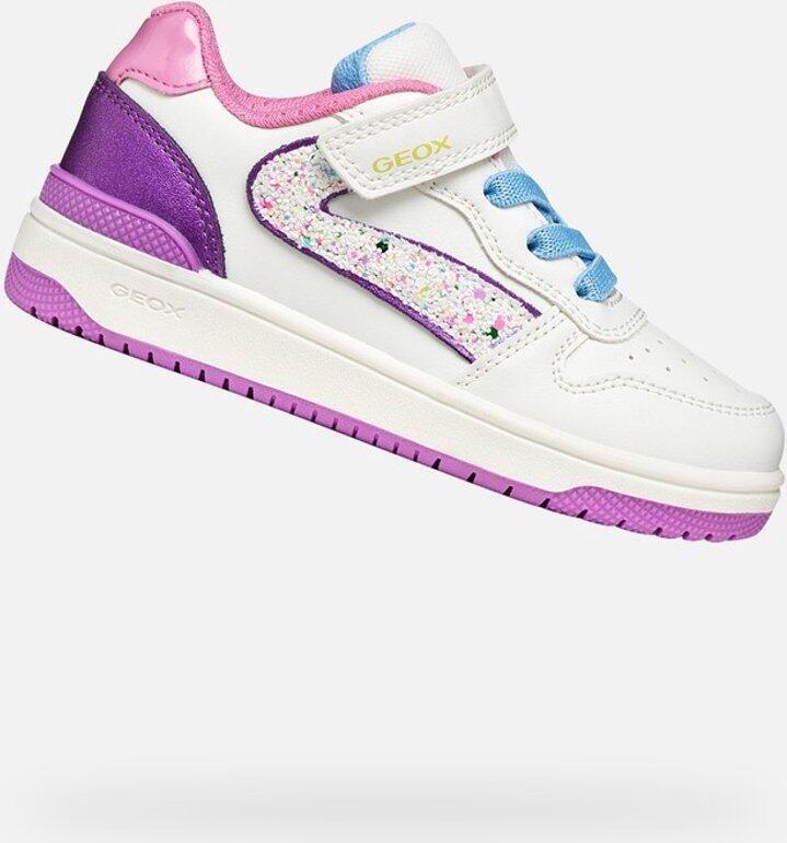GEOX WASHIBA MEISJES Sneakers WIT DONKERPAARS