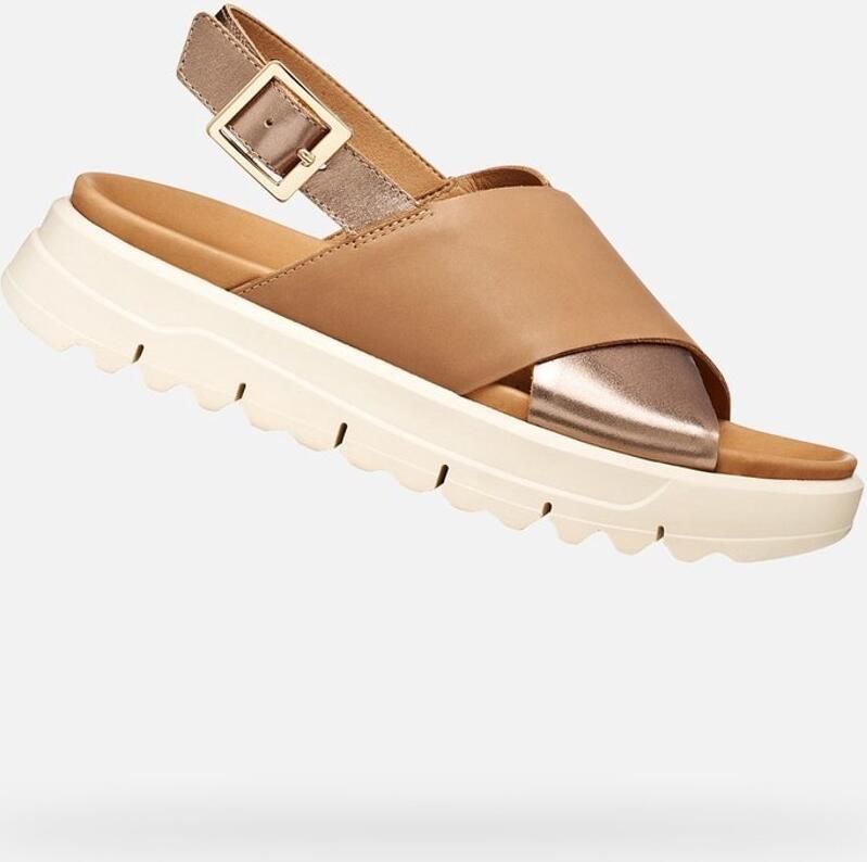 GEOX XAND 2.1S DAMES Sandalen BEIGE DONKERBEIGE