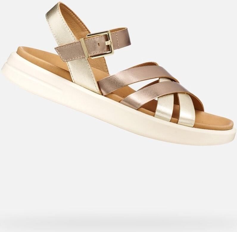 GEOX XAND 2S DAMES Sandalen DONKERBEIGE LICHTGOUD