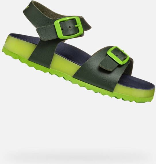 GEOX GHITA TIENERS Sandalen DONKERGROEN LIME