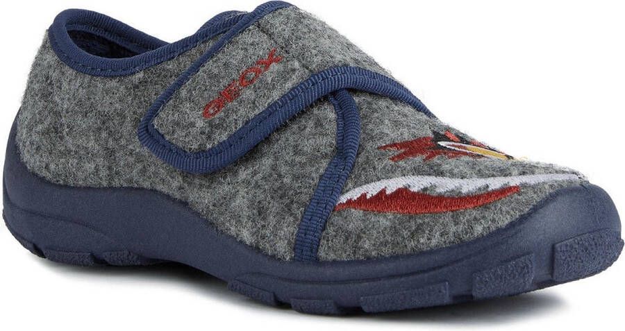 GEOX Grijs Blauw Slippers Huisschoenen Kinderen Jongens Style: J26FQA