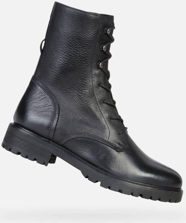 Geox Veterlaarsjes D HOARA blokhak veterschoenen met binnenrits