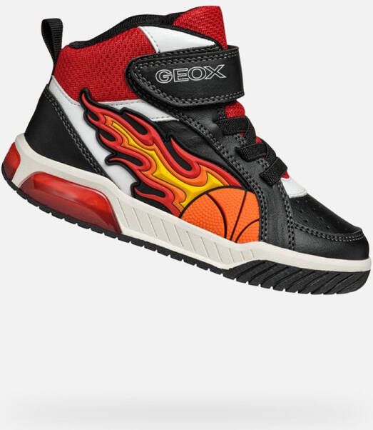 GEOX INEK JONGENS Sneakers ZWART ROOD