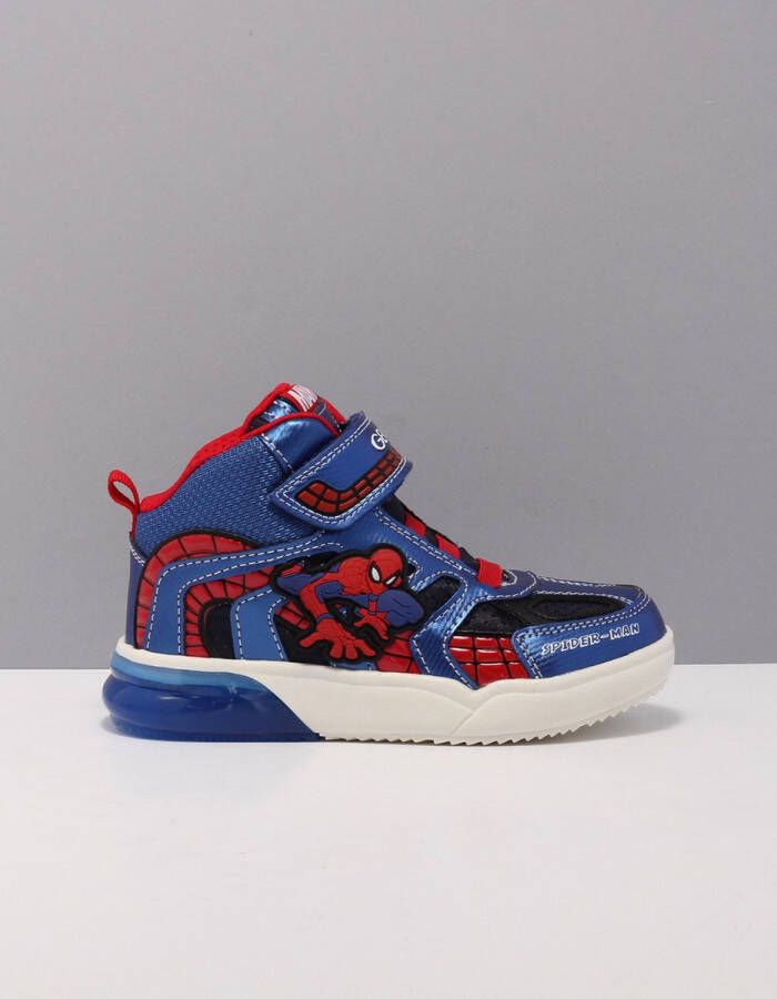 GEOX Sneakers J Grayjay Spiderman Blauw Rood Fashionwear Kind