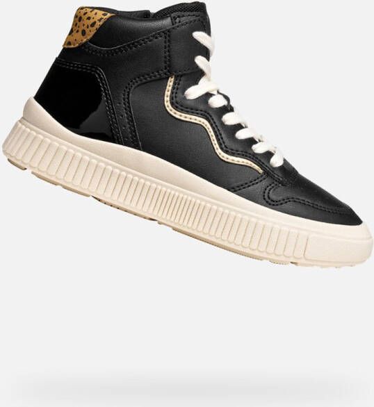 GEOX LAQUINNY MEISJES Sneakers ZWART PLATINA
