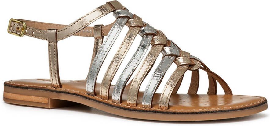 GEOX Maddalusiac Multi Strap Sandalen Goud Zilver 1 2 Vrouw