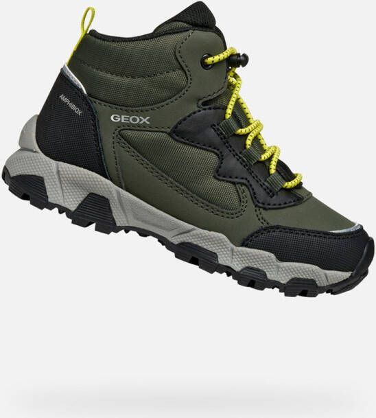 GEOX MAGNETAR ABX TIENERS Sneakers MILITAIR GROEN KALK