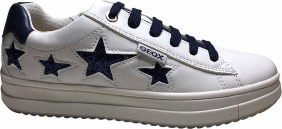 GEOX rits veter bling navy sterren sneakers Rebecca wit