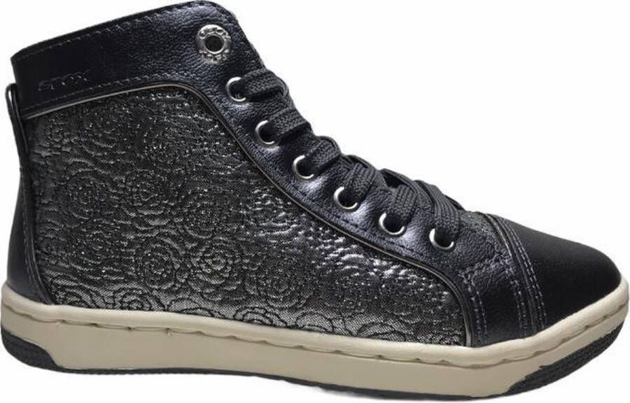 GEOX rits veter bloemen hoge sneakers J62L5E dk silver