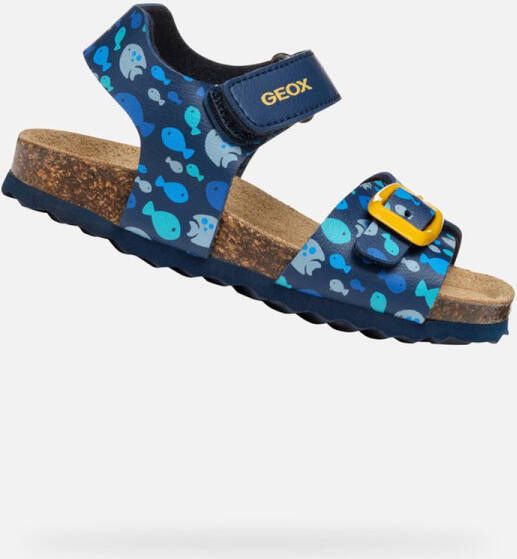 GEOX SANDAAL CHALKI PEUTERJONGENS Sandalen MARINEBLAUW GEEL