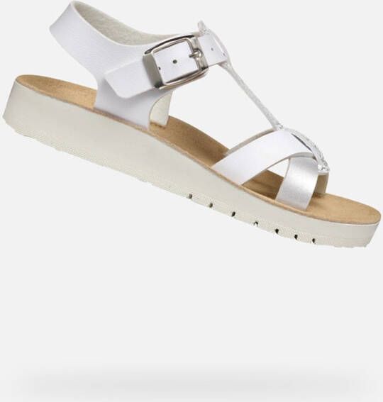 GEOX SANDAAL COSTAREI MEISJES Sandalen WIT ZILVER