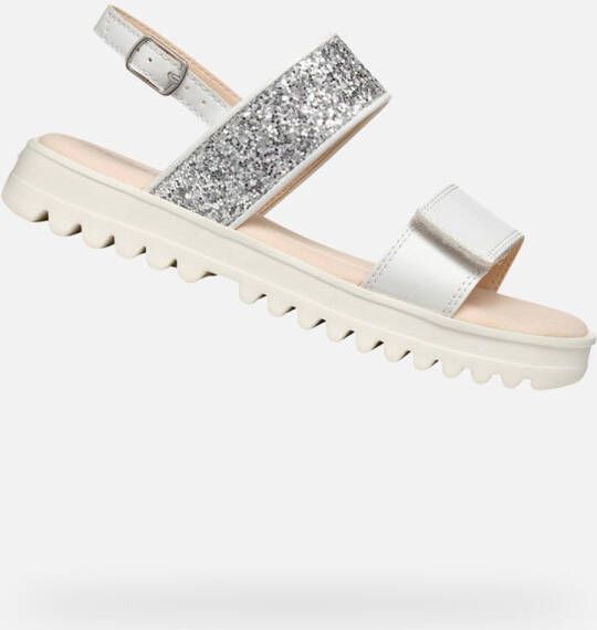 GEOX SANDAL CORALIE MEISJES Sandalen WIT LICHTZILVER