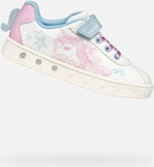 GEOX SKYLIN MEISJES Sneakers WIT ROZE