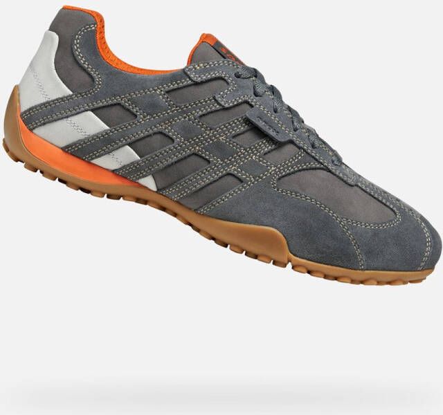 GEOX U Snake Original A SUEDE+NBK Leren herentrainers U55MNA 022EK Grijs